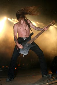 Bass player on stage